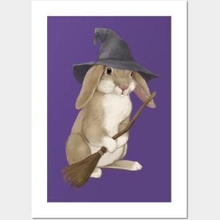 Hoppy Halloween Witch Bunny Posters and Art